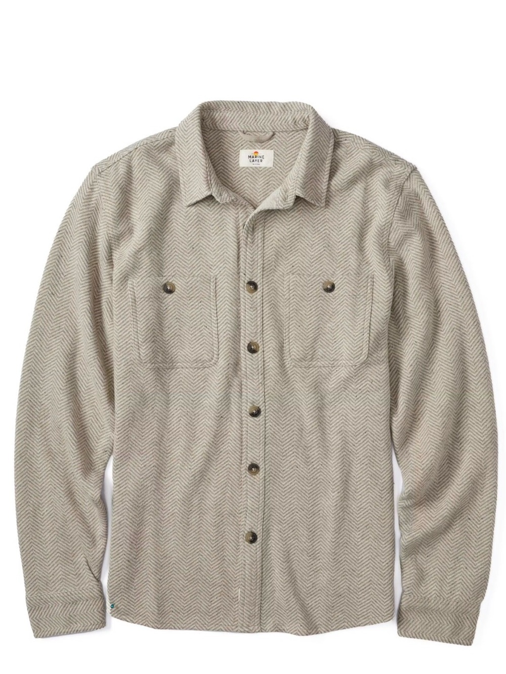 Marine Layer Men's pacifica stretch twill Button-Up Shirt size medium